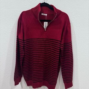 Coofandy red stripe sweater size XL